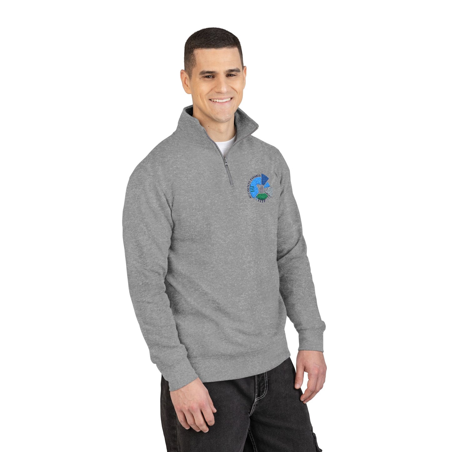 Accounts Payable Cozy Embroidered Fleece Pullover